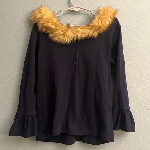 Janie and Jack Faux Fur Collar Top - Picture 2 of 4
